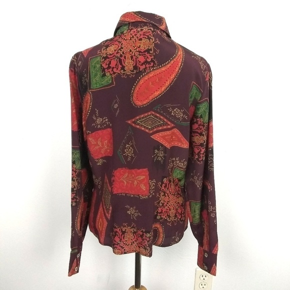 Victoria Soie 100% silk Button Up Shirt | sz S - Picture 2 of 3